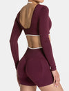SPARK Fake Two Pieces Fitness Cropped Top RXW3006
