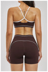 SPARK Women's Contrast Color Spaghetti Straps Yoga Sport Bra ZC3562