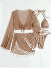 SPARK Triangle Bikini Sets with Beach Cover Up Skirt