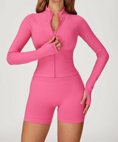 SPARK Stand Collar Zipper Yoga Jacket For Women ZC4513