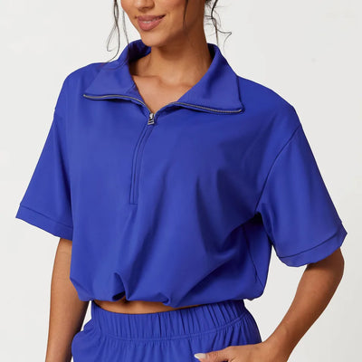 SPARK Zipper Casual Fitness Short Sleeve SBPTS2436