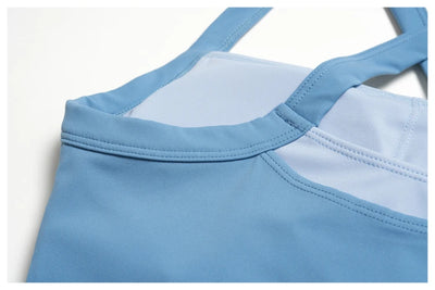 SPARK Women’s 2-in-1 Color Block Cross Back Yoga Tank Top ZC6116