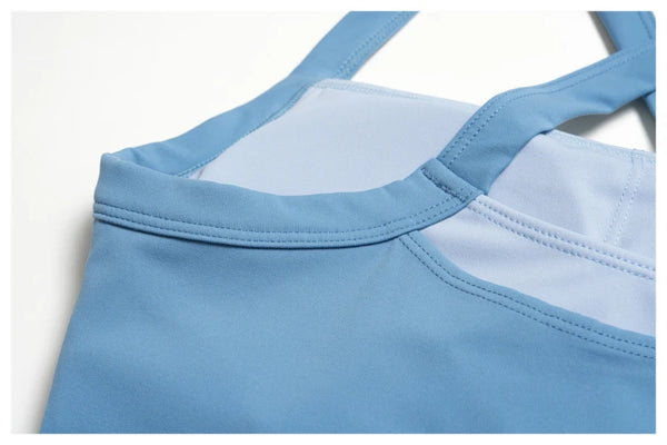 SPARK Women’s 2-in-1 Color Block Cross Back Yoga Tank Top ZC6116