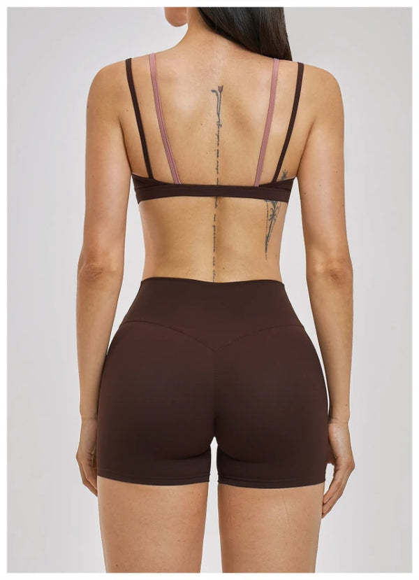 SPARK Women's Double-layer Fake Two-piece Color-Blocking Yoga Bra ZC6116