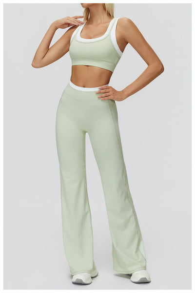 SPARK Fake Two-Piece Yoga Sports Bra with Ribbed Design ZC3129