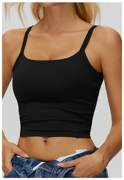 supportive workout top in black