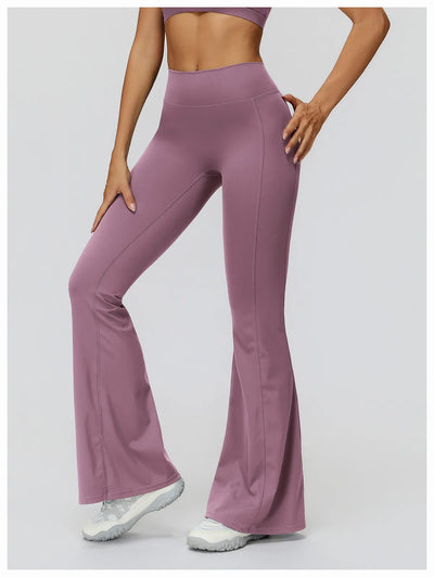 Back Waist Scrunch Flared Pants for Women 