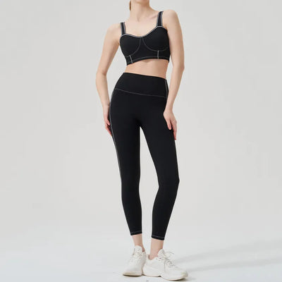 SPARK Contrast Color Line 2 Piece Yoga Suit QY4037