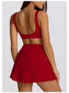 SPARK Casual V-shaped Waist Band Pleated Tennis Skirt QY6538