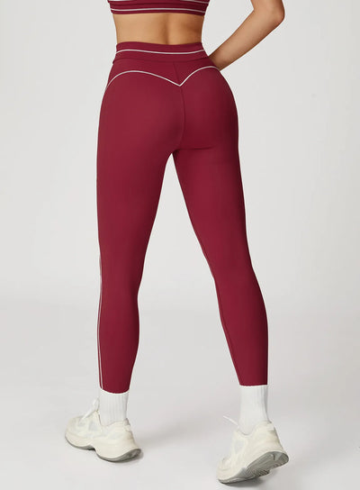 SPARK Contrast Color Sanded Folded High Waist Leggings ZC7028