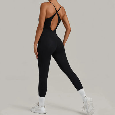 SPARK Cross Adjustable Shoulder Straps Fitness Jumpsuit QS0012