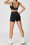 SPARK Contrast Color Folded High Waist Shorts ZC7028