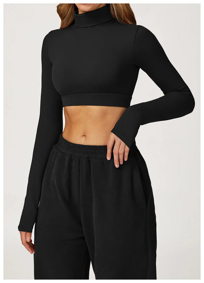 SPARK High Collar Yoga Hollow Back Tight Sports Top ZC4507
