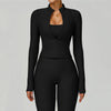 SPARK Ribbed Stand-up Collar Slim Yoga JacketZC3093
