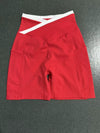 SPARK Color Block Cross Waist Butt Lifting Yoga Shorts TF12197