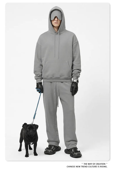 SPARK Men's Solid Color Hooded Sweatshirt with Eye Mask TH2692