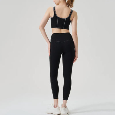 SPARK Contrast Color Line 2 Piece Yoga Suit QY4037