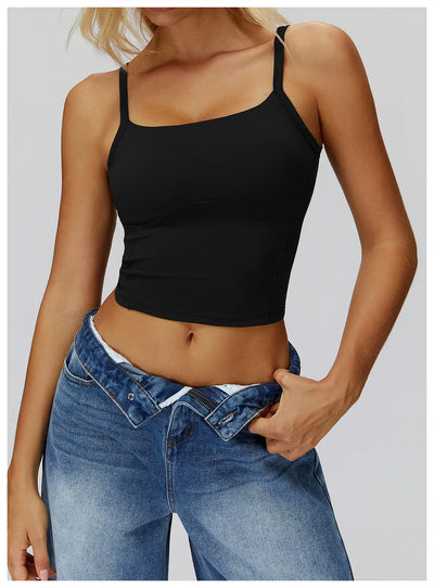 supportive workout top in black