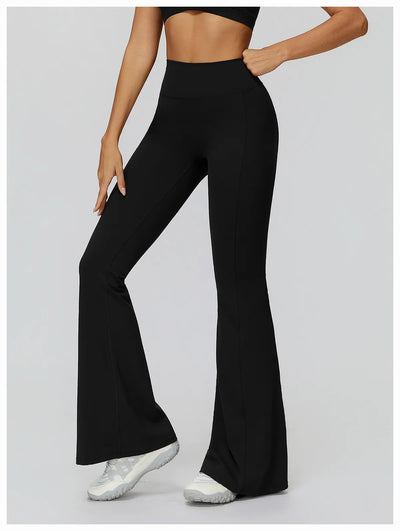 Back Waist Scrunch Flared Pants for Women 