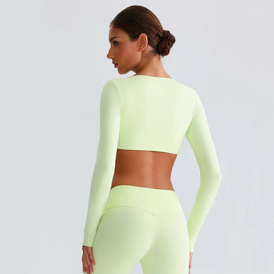 SPARK Twist Deep V Workout Cropped Top LQ8019