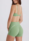 SPARK Contrast Color Twist High Waist Yoga Shorts QY6551