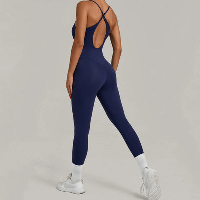 SPARK Cross Adjustable Shoulder Straps Fitness Jumpsuit QS0012