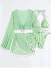 SPARK Triangle Bikini Sets with Beach Cover Up Skirt