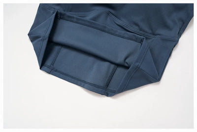 supportive workout tank top in blue detail