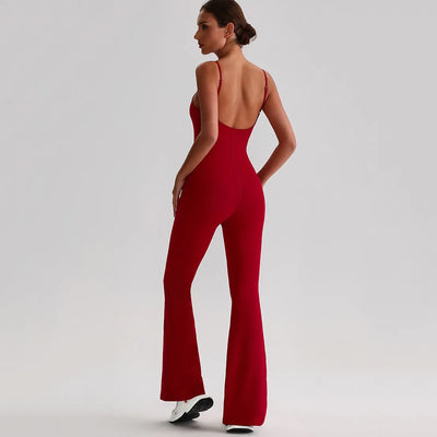 SPARK Spaghetti Straps Yoga Long Jumpsuit LQ8031