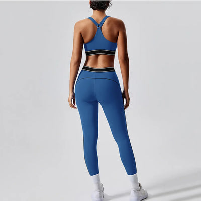 SPARK Contrast Color Two Piece Fitness Set JK235