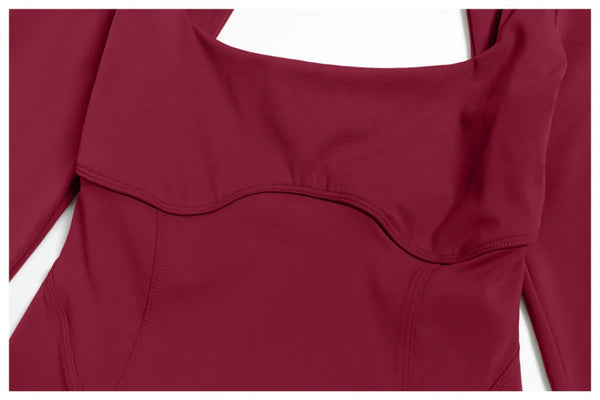 SPARK Women's Square Neck Yoga Jumpsuit with Hollow Back ZC2539
