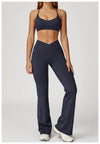 SPARK Cross High Waist Flared Pants for Women ZC2030