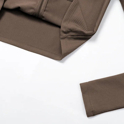 SPARK Ribbed Stand-up Collar Slim Yoga JacketZC3093