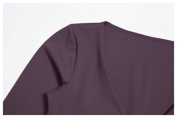 SPARK Casual Yoga Long Sleeve V-Neck Fashion Cropped Sport Top ZC4201