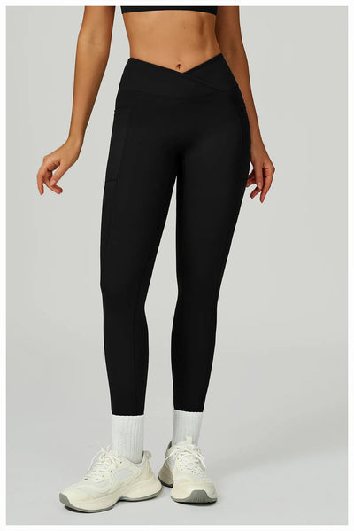 SPARK Cross High Waist Yoga Pants With Pockets For Women ZC2030