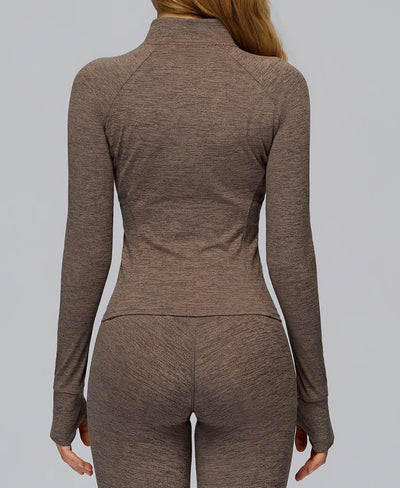 SPARK Brushed Long Sleeve Zip Pocket Jacket For Women ZC4510