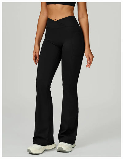 SPARK Cross High Waist Flared Pants for Women ZC2030