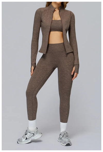 SPARK Brushed Long Sleeve Zip Pocket Jacket For Women ZC4510