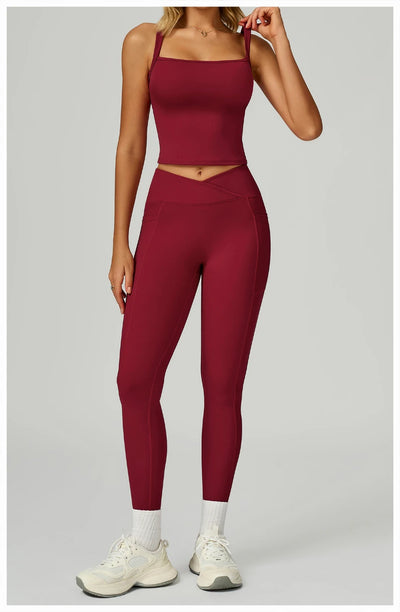 SPARK Cross High Waist Yoga Pants With Pockets For Women ZC2030
