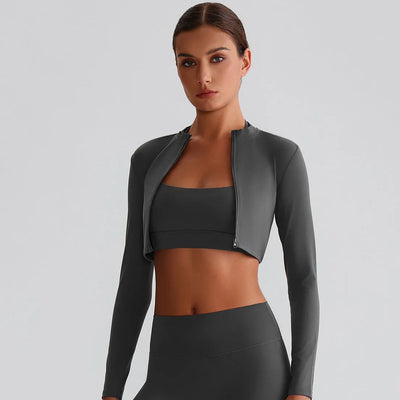 SPARK Fitness Cropped Long Sleeve Jacket LQ8022