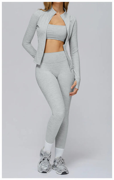 SPARK Brushed Long Sleeve Zip Pocket Jacket For Women ZC4510