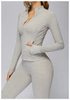 SPARK Brushed Long Sleeve Zip Pocket Jacket For Women ZC4510