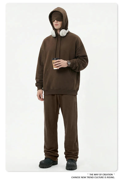 SPARK Men's Solid Color Hooded Sweatshirt with Eye Mask TH2692