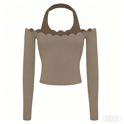 SPARK Fake Two-Piece Color-Block Fitness Yoga Top FNK881301