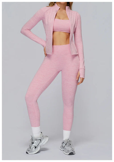 SPARK Brushed Long Sleeve Zip Pocket Jacket For Women ZC4510