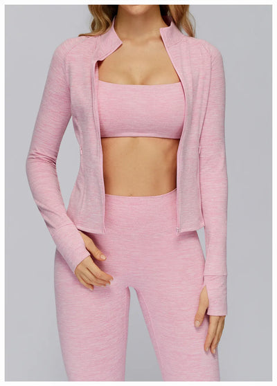 SPARK Brushed Long Sleeve Zip Pocket Jacket For Women ZC4510