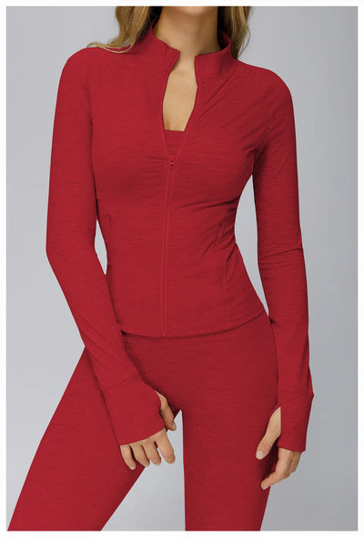 SPARK Brushed Long Sleeve Zip Pocket Jacket For Women ZC4510