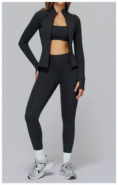 SPARK Brushed Long Sleeve Zip Pocket Jacket For Women ZC4510