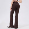 Back view of the Tummy Control Bootcut Yoga Pants in brown