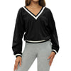 【Christmas】SPARK Fashion Versatile V-neck Yoga Sports Sweatshirt in black